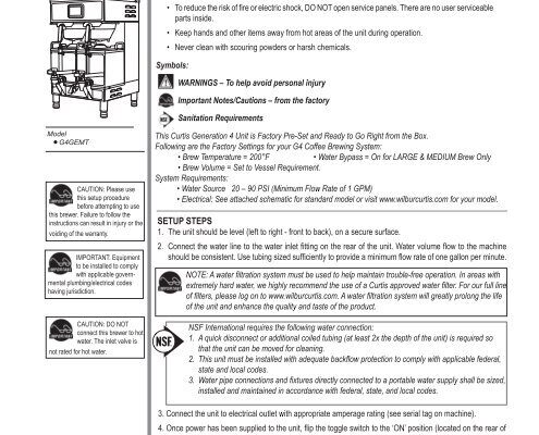 Curtis Coffee Brewer Troubleshooting